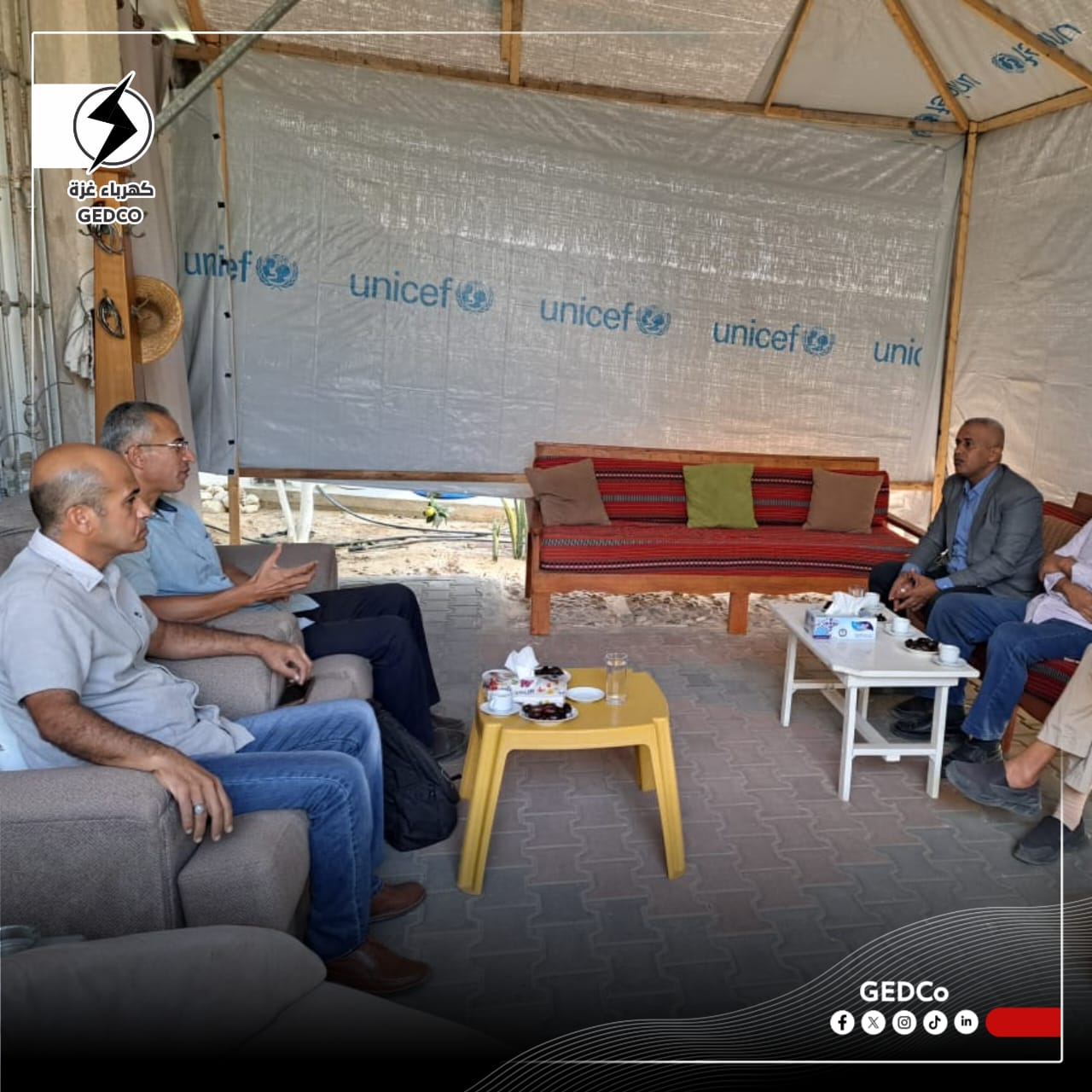 وفد من كهرباء غزة ينفذ زيارة لمكتب الميزان لحقوق الانسان بالمحافظة الوسطى