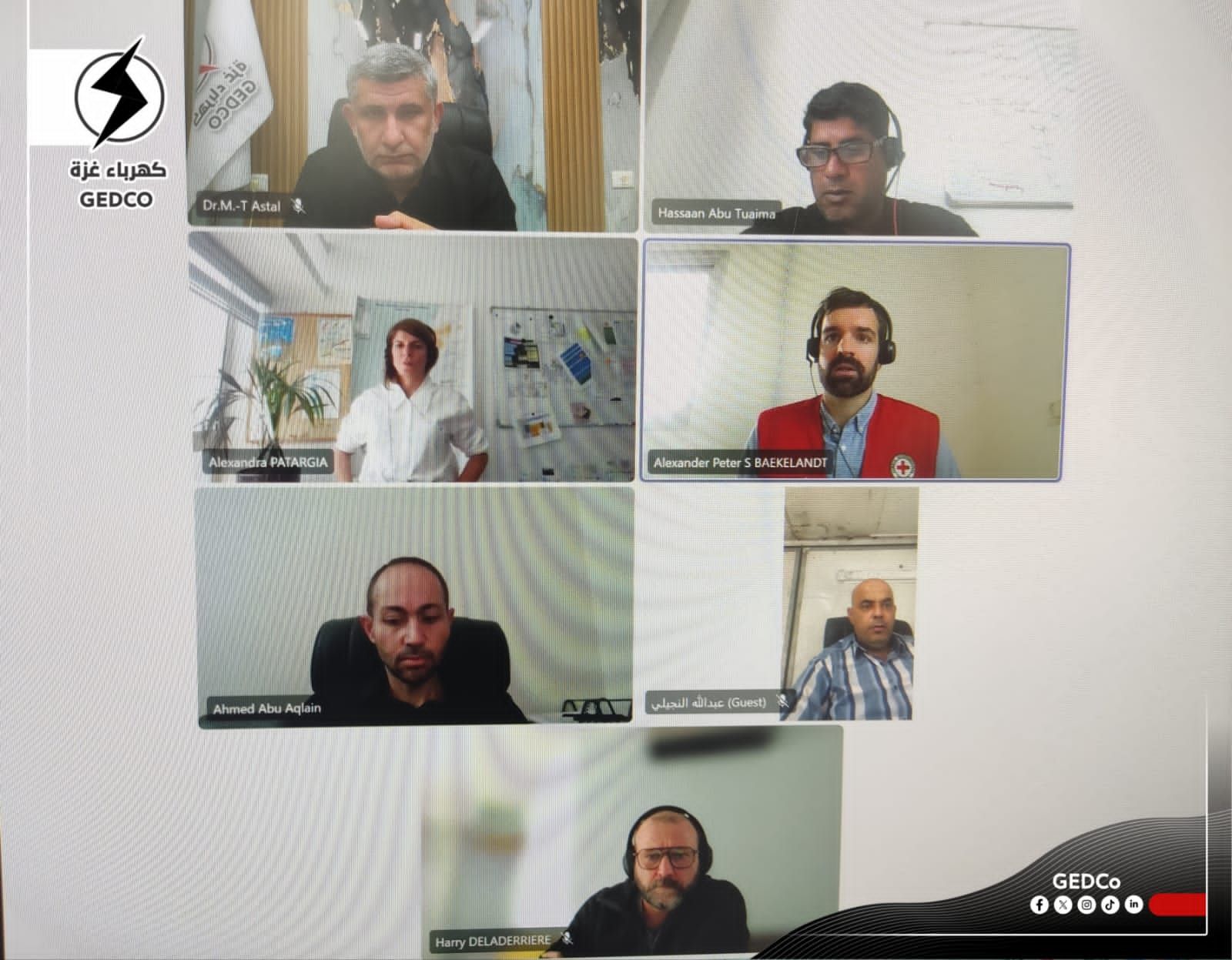 كهرباء غزة تبحث مع اللجنة الدولية للصليب الأحمر دعم مشاريع الكهرباء في القطاع